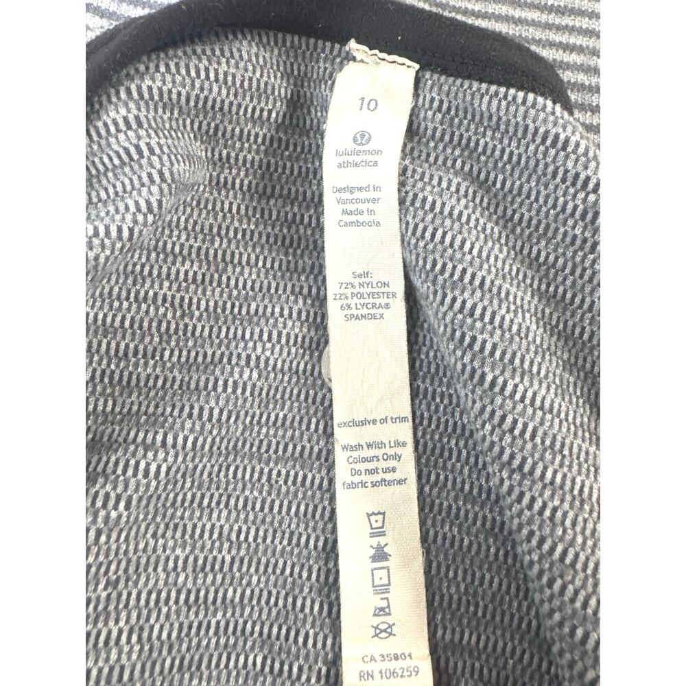 Lululemon Run: Turn Around Long Sleeve In Deep Coal Mini Check Size 10 - Picture 12 of 12